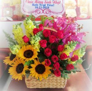 Giỏ hoa hướng dương đẹp BNG578